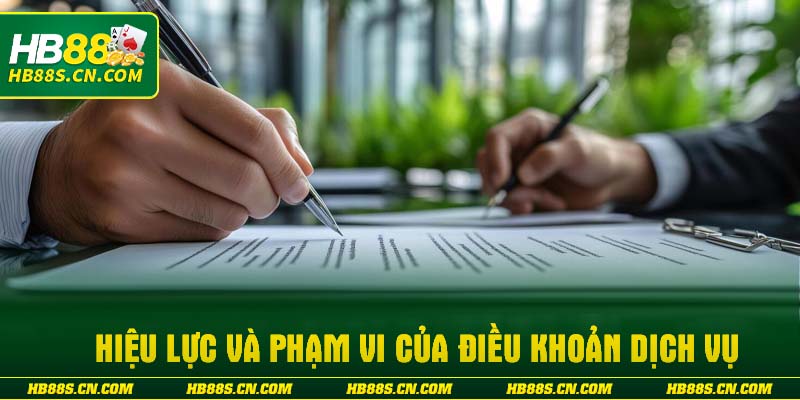 Hiệu lực và phạm vi của Điều khoản dịch vụ
